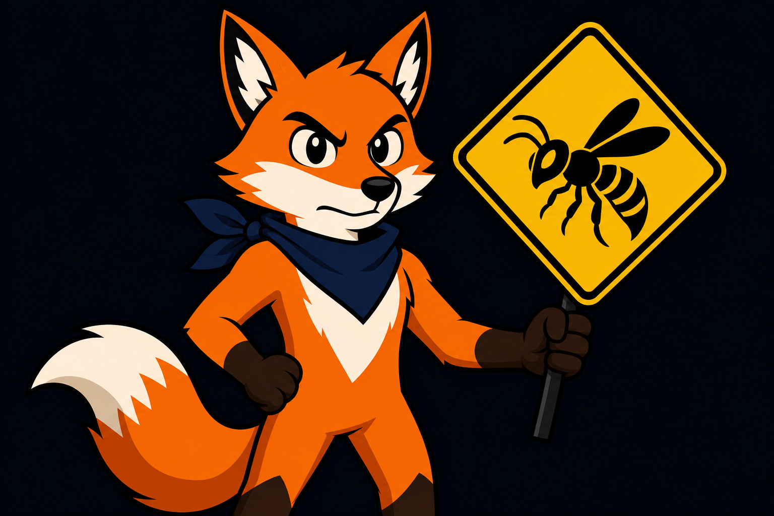 Mascotte renard alerte frelons