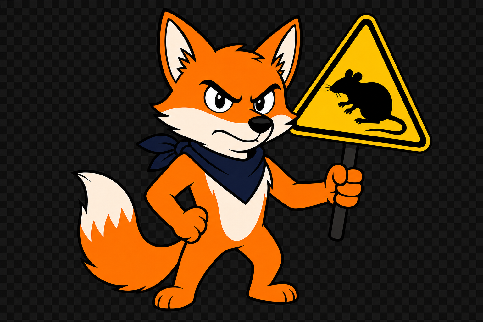 Mascotte renard alerte danger rongeurs